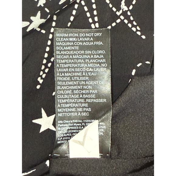 White House Black Market Black Constellation Blouse Size Medium (090) - Picture 7 of 11